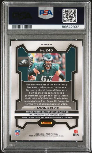 2023 Panini Prizm Jason Kelce Black & White Checker back