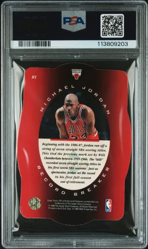 1996 Spx Michael Jordan Record Breaker back