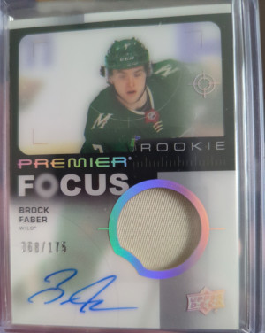 23-24 UD Premier Focus Rookie Brock Faber Auto 68/175 front