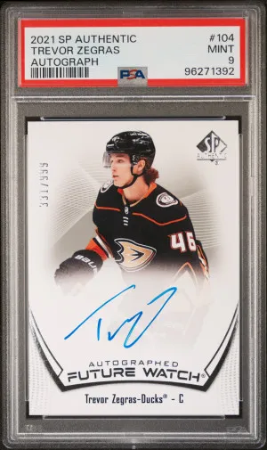 2021 Sp Authentic Trevor Zegras Autograph front