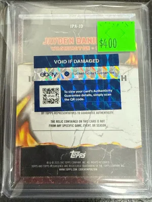 2024 Topps Resurgence Jayden Daniel’s Patch Auto /99 back
