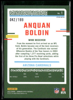 2023 Panini Donruss Optic Prizm Anquan Boldin #1 042/199 back