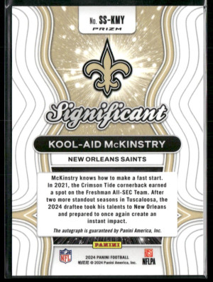 2024 Panini Prizm Kool-Aid McKinstry #SS-KMY Autograph RC back