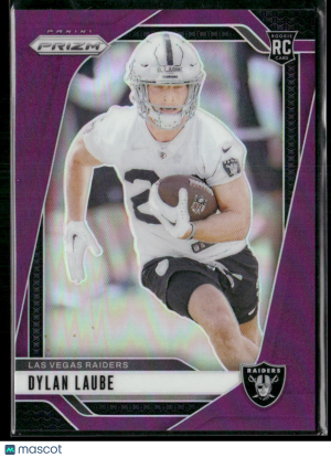 2024 Panini Prizm Football Dylan Laube #330 Purple RC 009/125 front