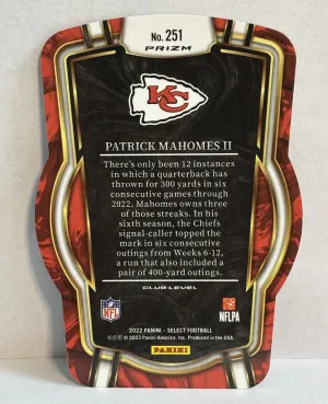 2022 Patrick Mahomes Zebra Die Cut back