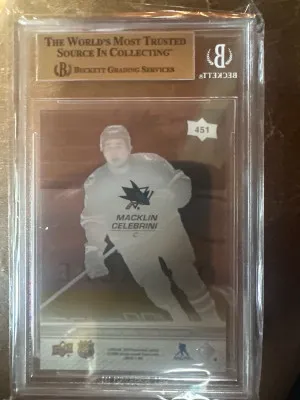 2025 Macklin Celebrini Young Guns Clear Cut BGS 9.5 back
