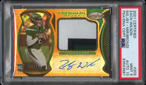2021 Panini Certified Zach Wilson Sig.jsy-Mir.bronze /149 front