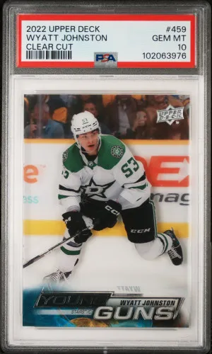 2022 UD Wyatt Johnston Clear Cut Young Guns PSA 10 front