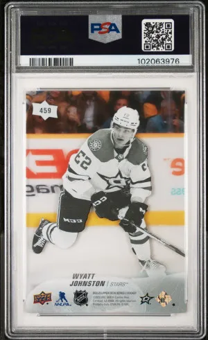 2022 UD Wyatt Johnston Clear Cut Young Guns PSA 10 back