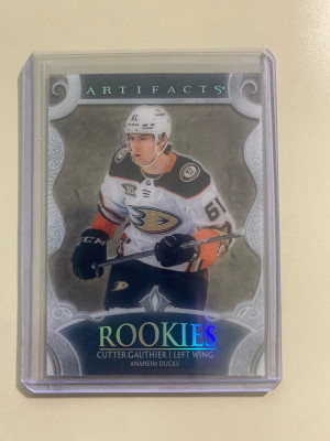 Cutter Gauthier 24-25 Artifacts Rookie Clear Cut front