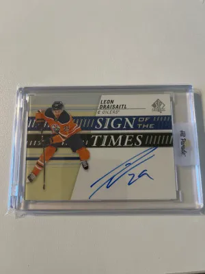 Leon Draisaitl 2019-20 SP Authentic Sign Of The Times Auto front