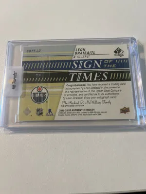 Leon Draisaitl 2019-20 SP Authentic Sign Of The Times Auto back