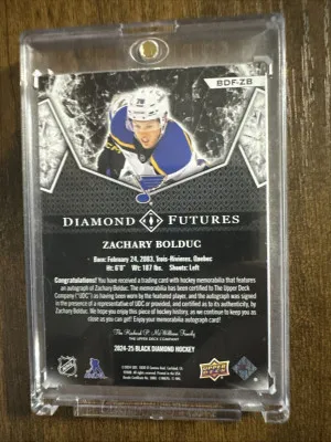 Zachary Bolduc 24/25 Diamond Futures Auto back