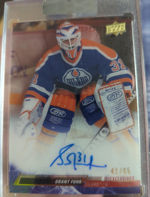 2022-23 UD Clear Cut Grant Fuhr Exclusive Auto 41/65 front