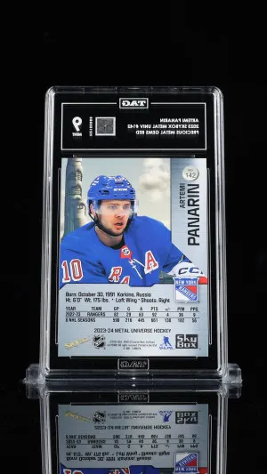 Artemi Panarin 2023 Skybox Metal Universe  #142 Precious Metal Gems Red PMG Mint 9 back