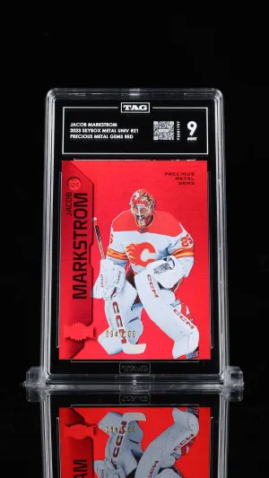 Jacob Markstrom 2023 Skybox Metal Universe  #21 Precious Metal Gems Red PMG Mint 9 front