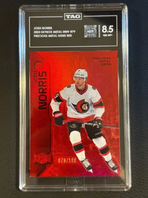 Josh Norris 2023 Skybox Metal Universe  #79 Precious Metal Gems Red PMG front