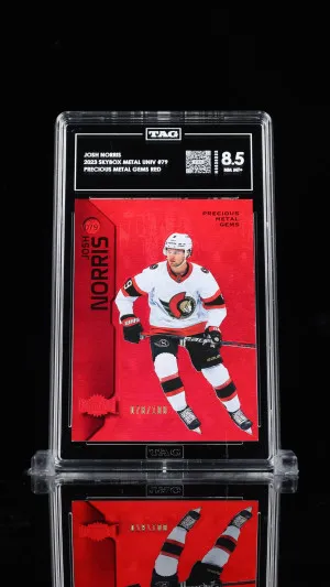 Josh Norris 2023 Skybox Metal Universe  #79 Precious Metal Gems Red PMG back
