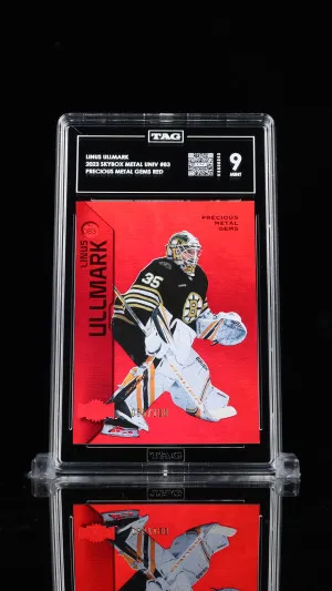 Linus Ullmark 2023 Skybox Metal Universe  #83 Precious Metal Gems Red front