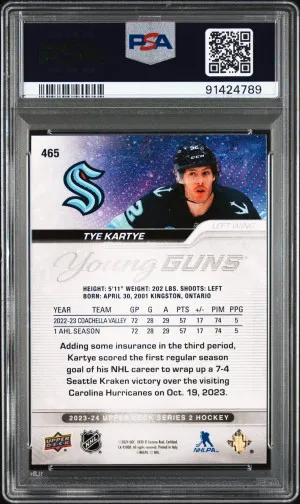 2023 Upper Deck Tye Kartye #465 PSA 9 back