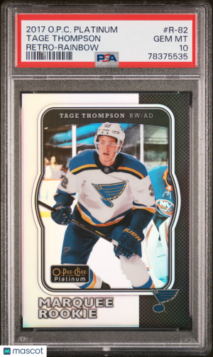 2017 O-Pee-Chee Platinum Retro Tage Thompson #R-82 Rainbow PSA 10 front