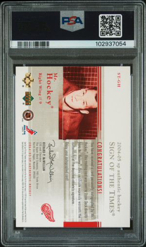 2004 Sp Authentic Sign Of The Times Gordie Howe Sign Of The Times back