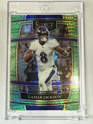 2021 Select Lamar Jackson Snake Skin 75/89 front