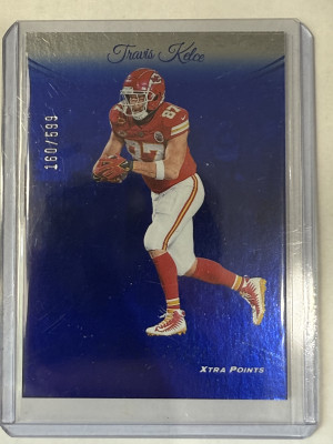 2024 Prestige Travis Kelce Xtra Points Blue 160/599 front