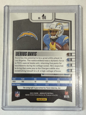 2023 Absolute Derius Davis Blue 31/50 back