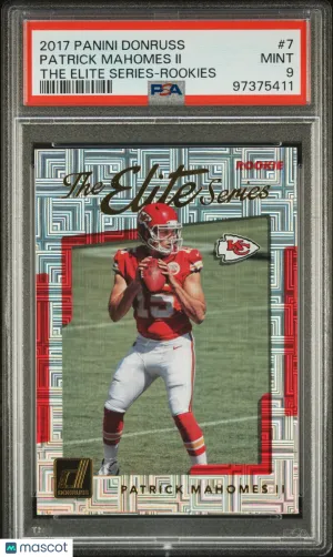 2017 Panini Donruss The Elite Series Patrick Mahomes II #7 Rookies PSA 9 front