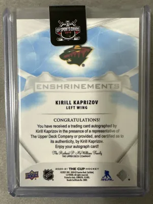 2020-21 Upper Deck The Cup Rookie Enshrinements - Auto /99 - Kirill Kaprizov back