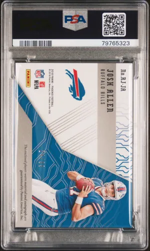 2018 Panini Phoenix Josh Allen Orange Rookie Patch Auto /99 PSA 8 POP 2 back