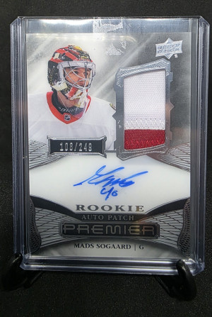 2022-23 Upper Deck Premier - Acetate Rookie Auto Patch Mads Sogaard /249 front