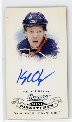 2008-09 Upper Deck Champ's #CS-KO Kyle Okposo Mini Signatures front