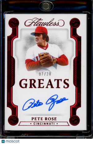 Pete Rose 2022 Panini Flawless Greats #GA-PR 07/20 Autograph front