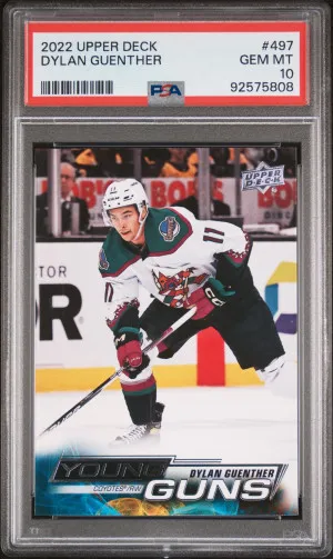 2022 Upper Deck Dylan Guenther Young Guns PSA 10 Gem Mint front