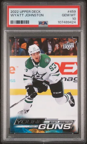 2022 Upper Deck Wyatt Johnston Young Guns PSA 10 Gem Mint front