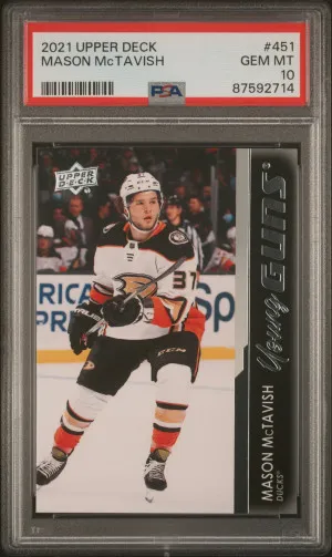2021-2022 Upper Deck Mason Mctavish Young Guns PSA 10 Gem Mint front