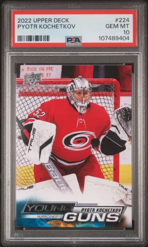 2022 Upper Deck Pyotr Kochetkov Young Guns PSA 10 Gem Mint front