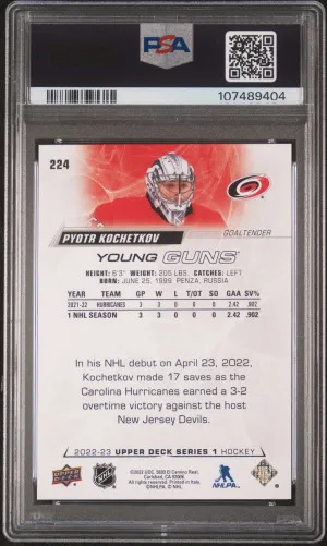 2022 Upper Deck Pyotr Kochetkov Young Guns PSA 10 Gem Mint back
