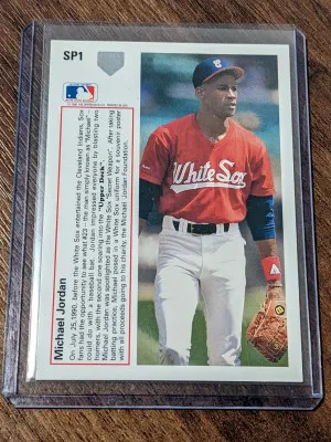 Michael Jordan baseball rookie sp1 1991 Upper Deck - Short Print  #SP1 back