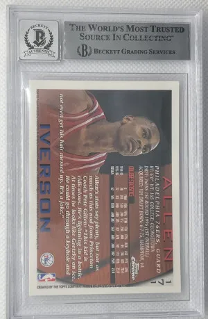 1996-97 Topps Chrome Allen Iverson RC auto back