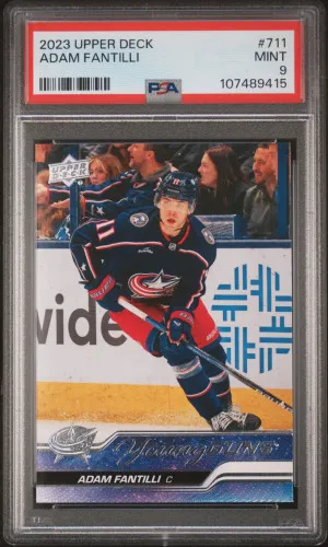 2023 Upper Deck Adam Fantilli Young Guns PSA 9 Mint front