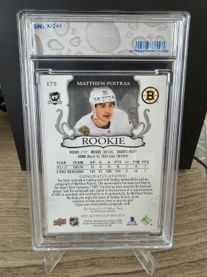 Matthew Poitras 2023-24 Upper Deck The Cup Patch Rookie Auto #175/249 back