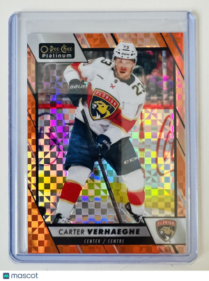 2023-24 O-Pee-Chee Platinum Orange Checkers Carter Verhaeghe 05 / 25 front