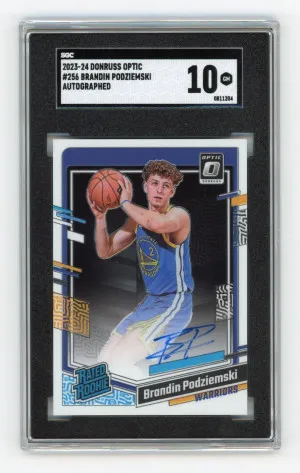 2023-24 Donruss Optic BRANDIN PODZIEMSKI Rookie RC AUTO AUTOGRAPH - GEM SGC 10 Golden State Warriors front