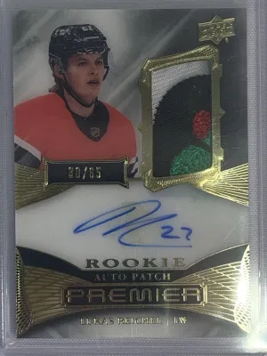 Lukas Reichel Premier Rookie Patch Auto /65 4 Color front