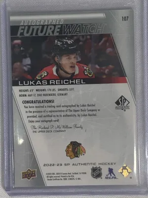 Lukas Reichel Future Watch Auto /999 back
