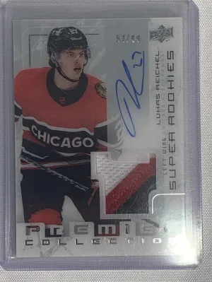 Lukas Reichel Premier Super Rookie Patch Auto /99 front