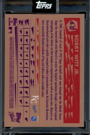 Bobby Witt Jr. 2022 Topps X Naturel 1952 - Encased Art #A-12 (RC) back